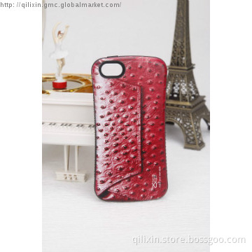 Embossment  case with ostrich leather style for iphone5/5S